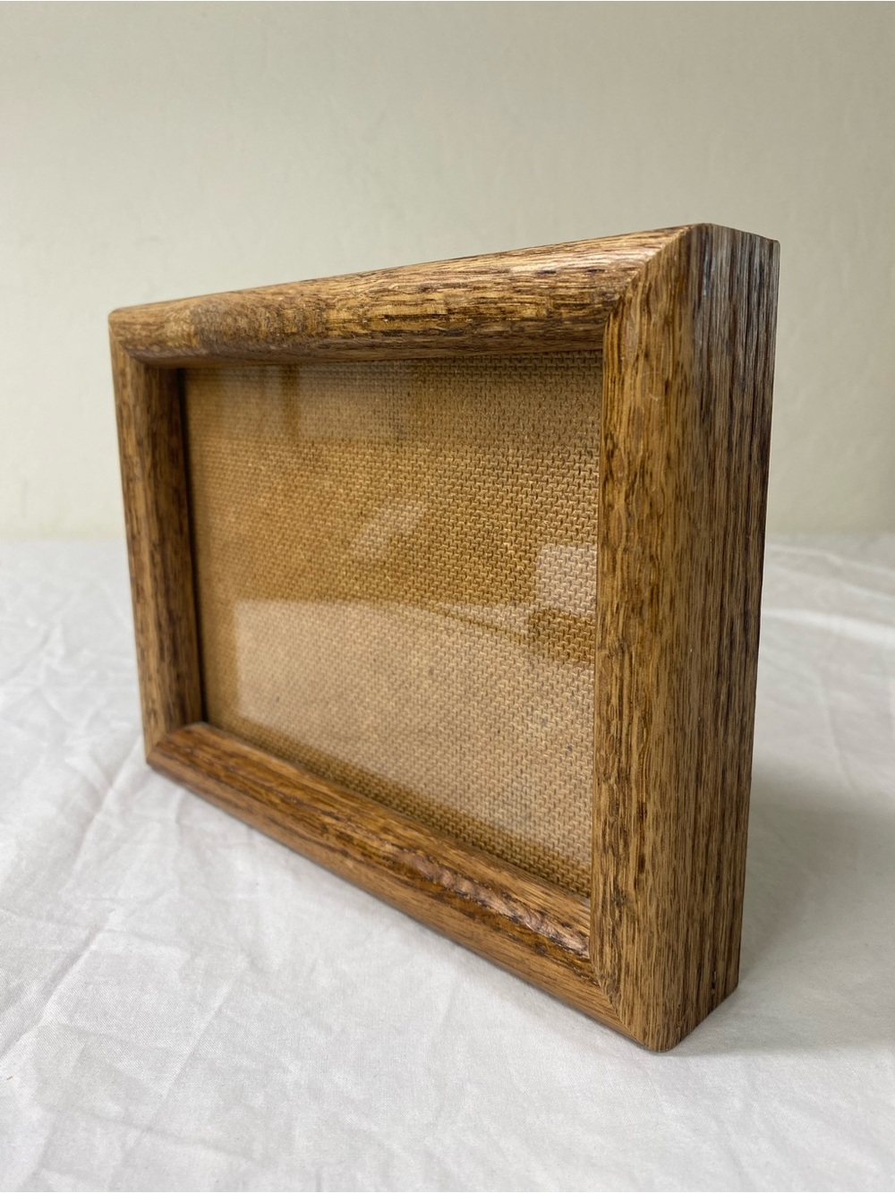 VTG Rustic Solid Oak Wood Picture Frame Chunky Free Standing 5x7
